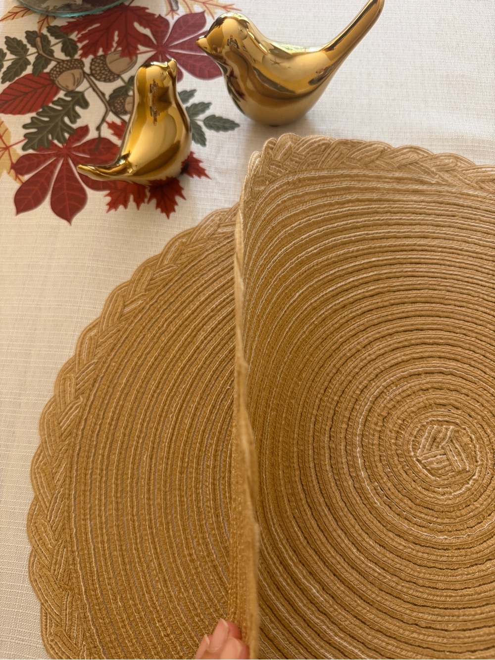Beige 15” Round Placemats - Set of 6
